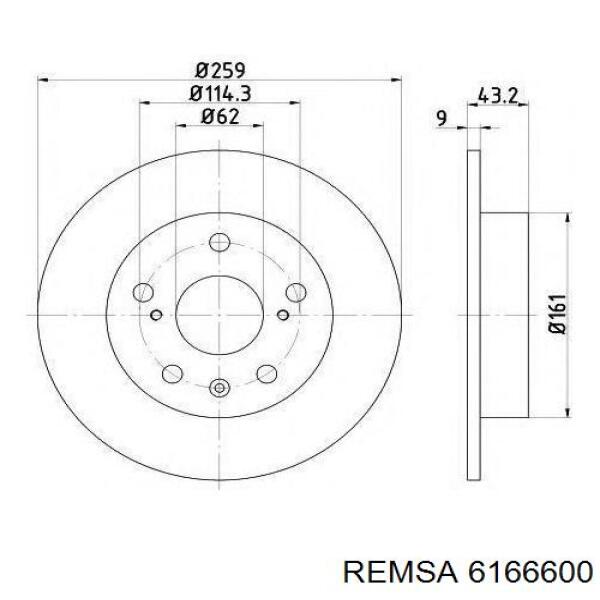 Задний тормозной диск Remsa 6166600 цена, от 35.13 USD