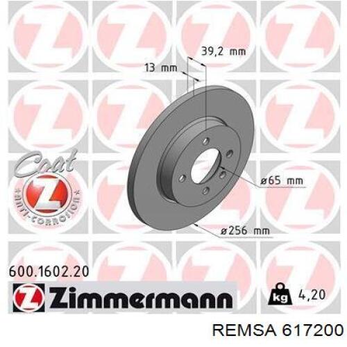 Передний тормозной диск Remsa 617200
