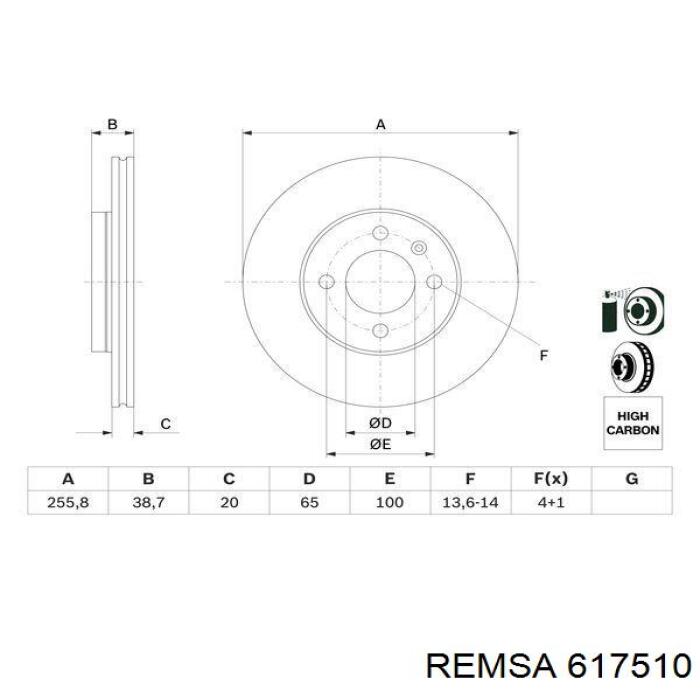 Купить 617510 Remsa Ротор тормозной
