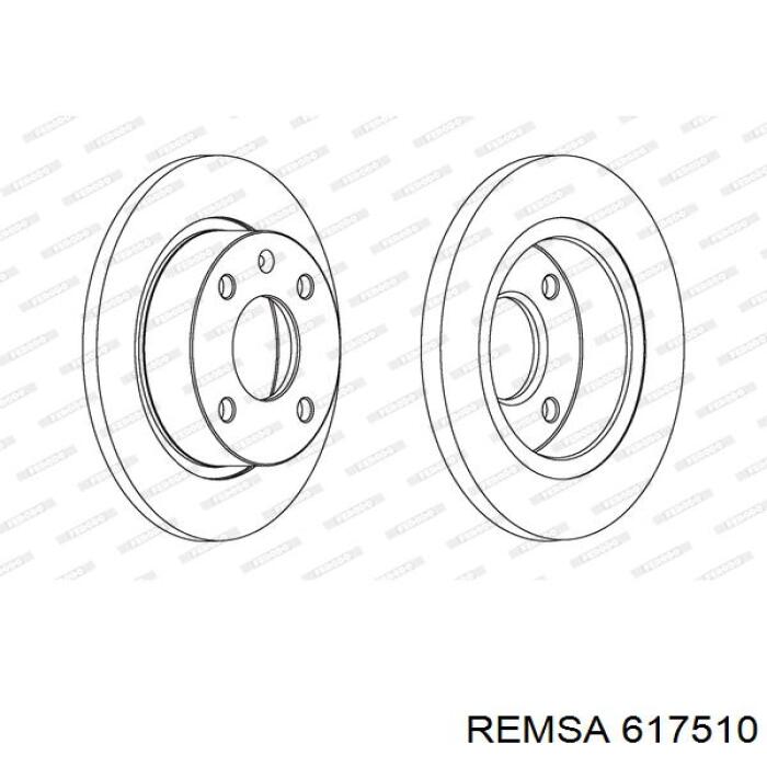 Передние тормозные диски 617510 Remsa
