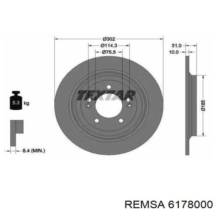 Тормозные диски 6178000 Remsa