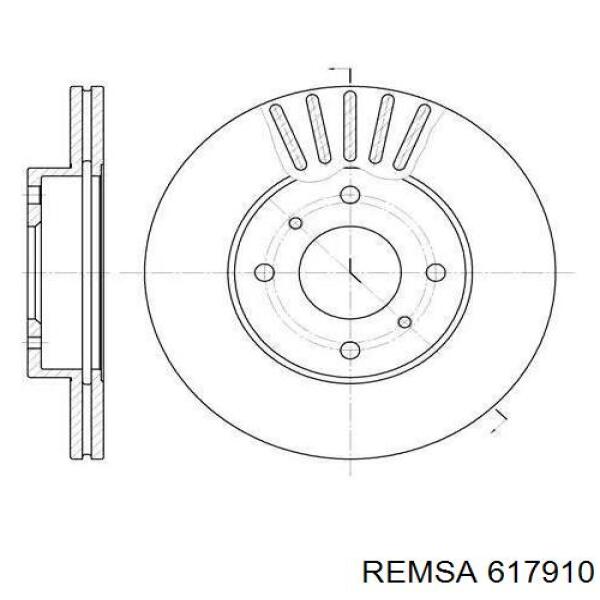 Диск тормозной передний Remsa 617910