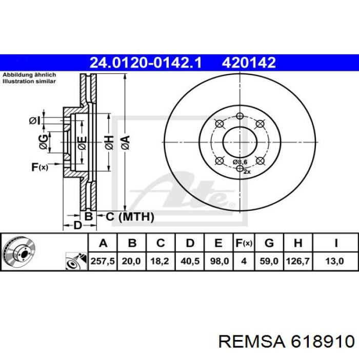 Купить 618910 Remsa Ротор тормозной