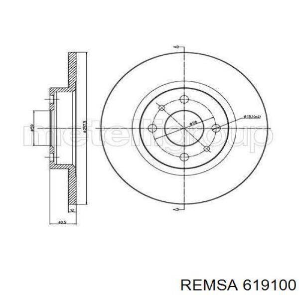 Передние тормозные диски 619100 Remsa