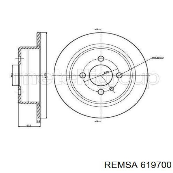 Задний дисковый тормоз Remsa 619700
