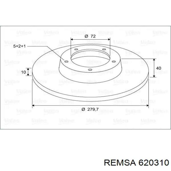 620310 Remsa Диск тормозной передний
