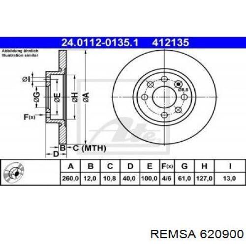 620900 Remsa Диск тормозной передний