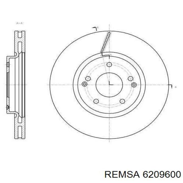 Купить 6209600 Remsa Диск тормозной задний