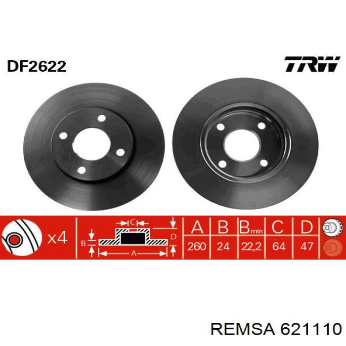Тормоз дисковый передний Remsa 621110 цена, от 30.93 USD