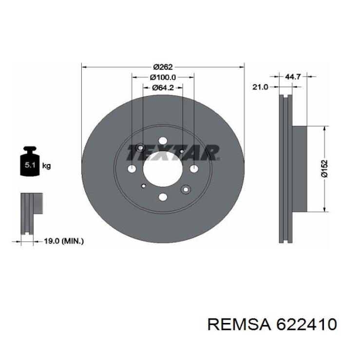 Тормоз дисковый передний Remsa 622410 цена, от 33.86 USD