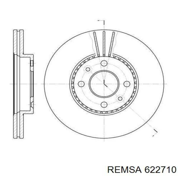 Передние тормозные диски 622710 Remsa