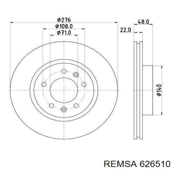 626510 Remsa Диск тормозной передний