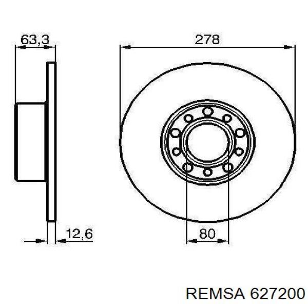 Передний тормозной диск Remsa 627200