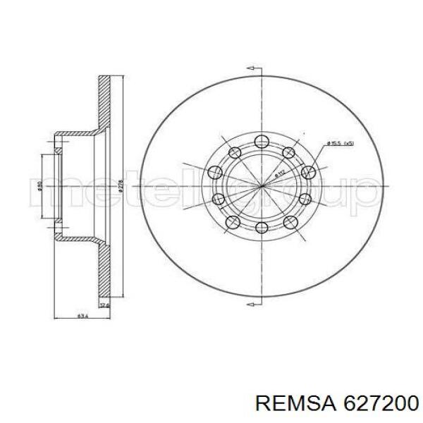 627200 Remsa Диск тормозной передний