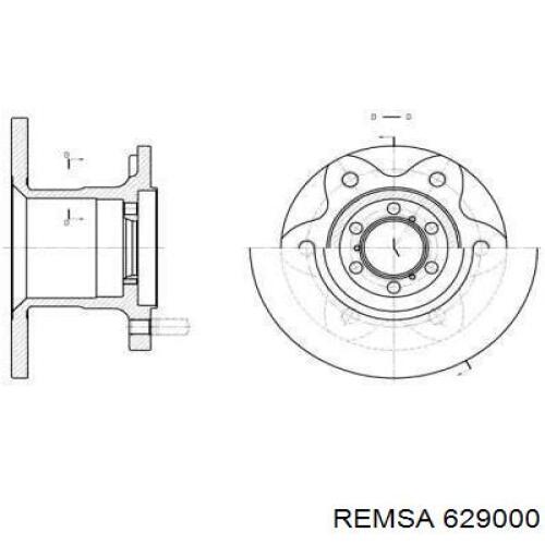 Передние тормозные диски 629000 Remsa