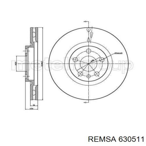 Купить 630511 Remsa Ротор тормозной
