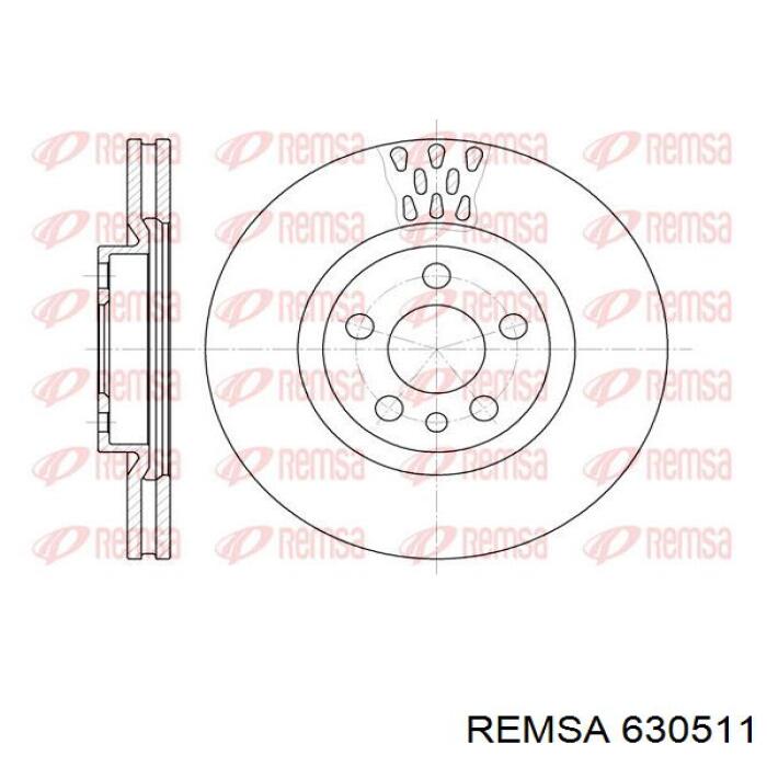 Freno de disco delantero 630511 Remsa