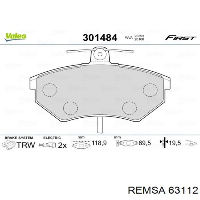 Колодки Remsa 63112 цена, от 27.62 USD