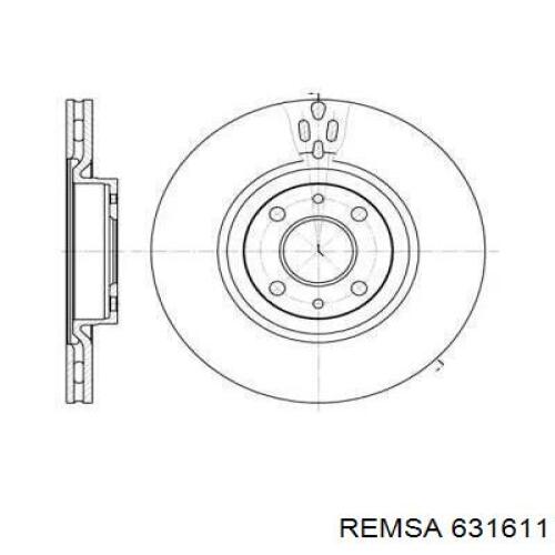 Диск гальмівний передній 631611 Remsa