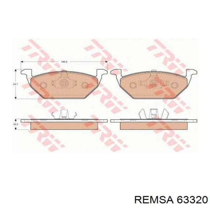 Купить 63320 Remsa Колодки тормозные