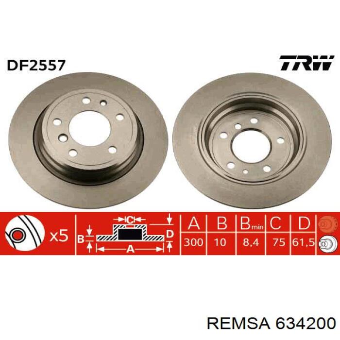Задний тормозной диск Remsa 634200 цена, от 36.30 USD