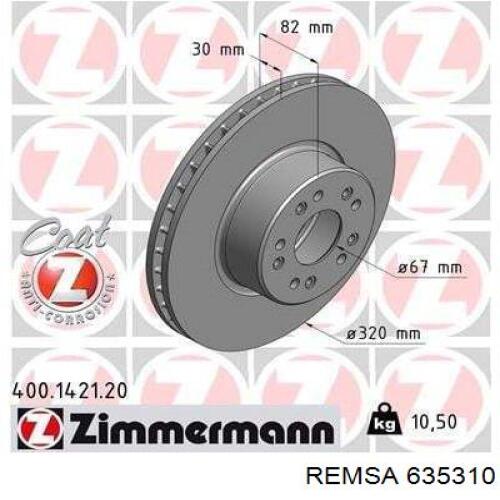 Тормоз дисковый передний Remsa 635310 цена, от 70.86 USD