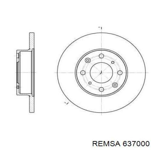 Передние тормозные диски 637000 Remsa