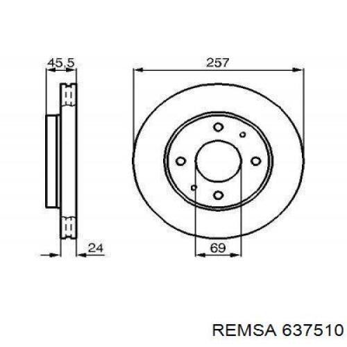 Тормоз дисковый передний Remsa 637510 цена, от 25.14 USD