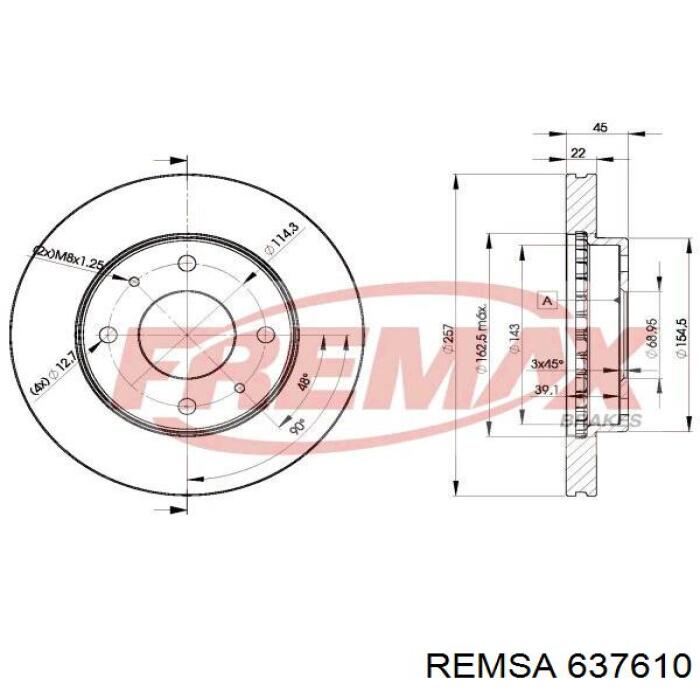 Тормоз дисковый передний Remsa 637610 цена, от 27.95 USD