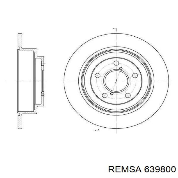 Диск тормозной задний REMSA 639800