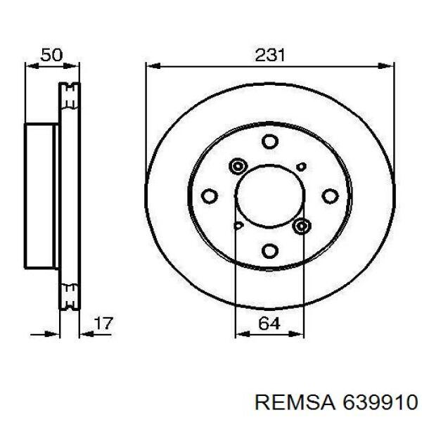 639910 Remsa диск тормозной передний