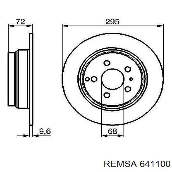 Купить 641100 Remsa Диск тормозной задний