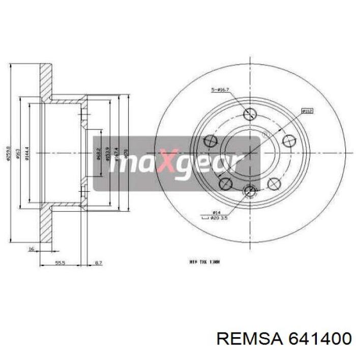 Купить 641400 Remsa Ротор тормозной