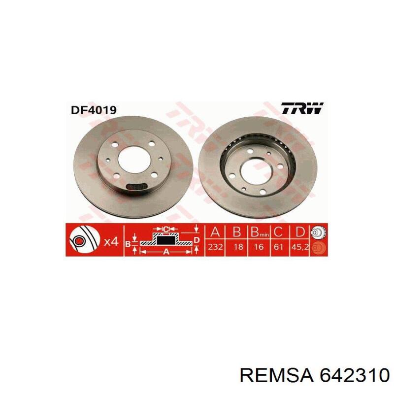 642310 Remsa Диск тормозной передний