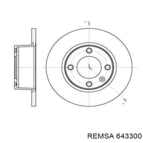 Тормозные диски 643300 Remsa