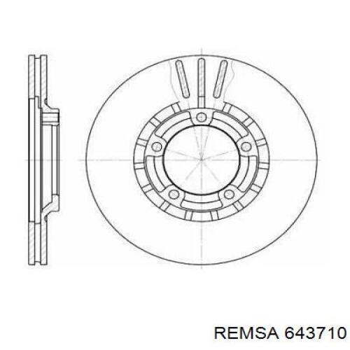 Передние тормозные диски 643710 Remsa