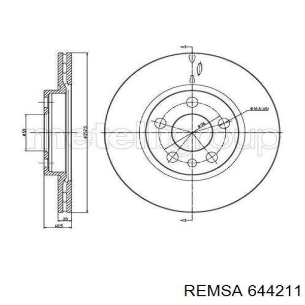 Купить 644211 Remsa Ротор тормозной