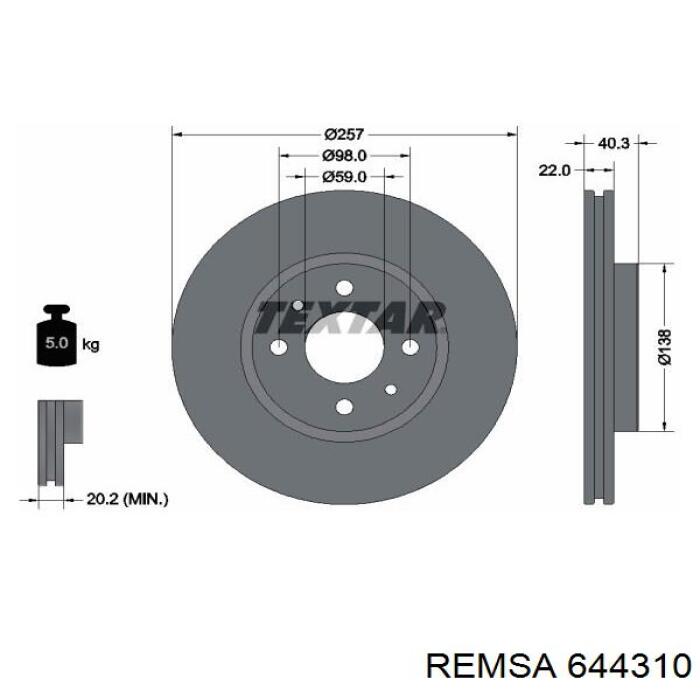 Тормоз дисковый передний Remsa 644310 цена, от 33.17 USD