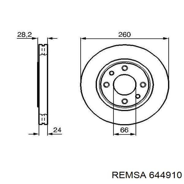 Тормоз дисковый передний Remsa 644910 цена, от 31.71 USD