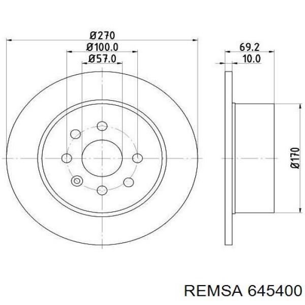 Задний тормозной диск Remsa 645400 цена, от 30.90 USD