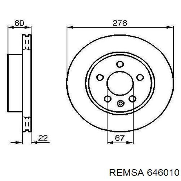 Передние тормозные диски 646010 Remsa