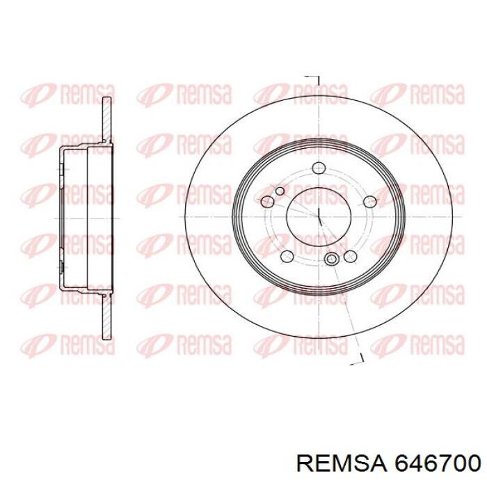 Купить 646700 Remsa Диск тормозной задний