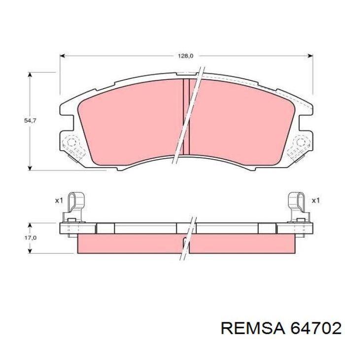 64702 Remsa Колодки передние