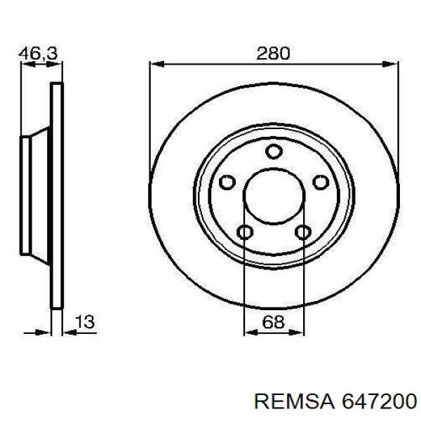 Передние тормозные диски 647200 Remsa