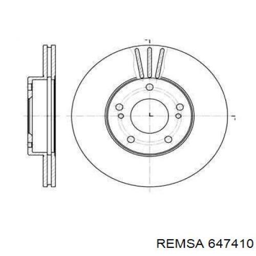 Передние тормозные диски 647410 Remsa