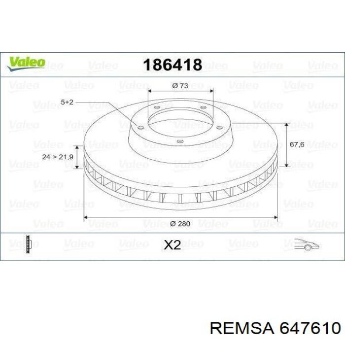 Передний тормозной диск Remsa 647610