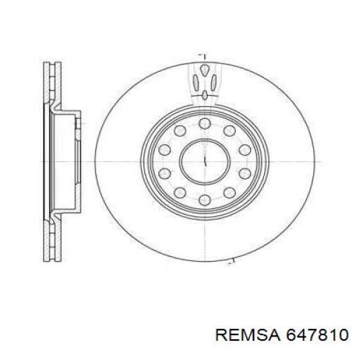 647810 Remsa диск тормозной передний