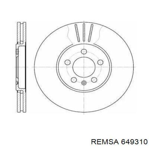 Передние тормозные диски 649310 Remsa