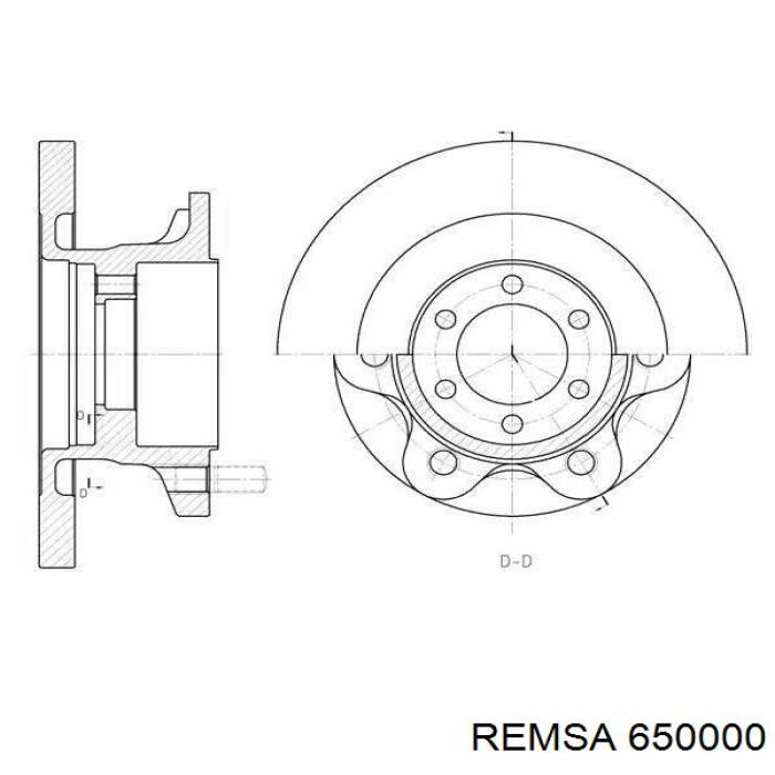 650000 Remsa диск тормозной передний