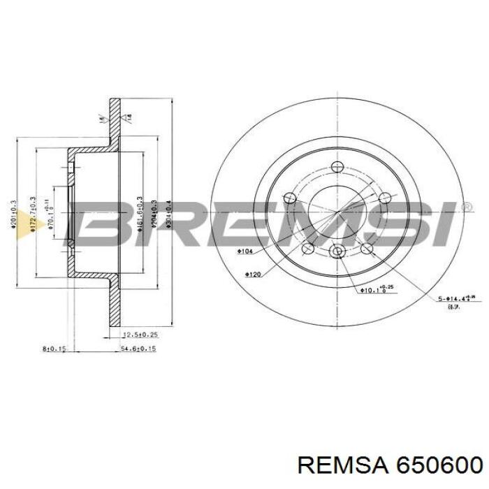 Тормозные диски 650600 Remsa